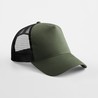 Trucker cap - B640:Olive Green, Front & peak, Black, One Size